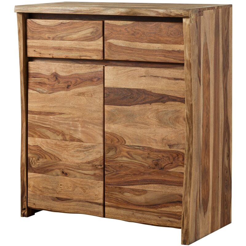 Massivmoebel24 - pure sheesham 201 Vitrine en bois de sheesham - laqué-sablé / naturel 100x48x111