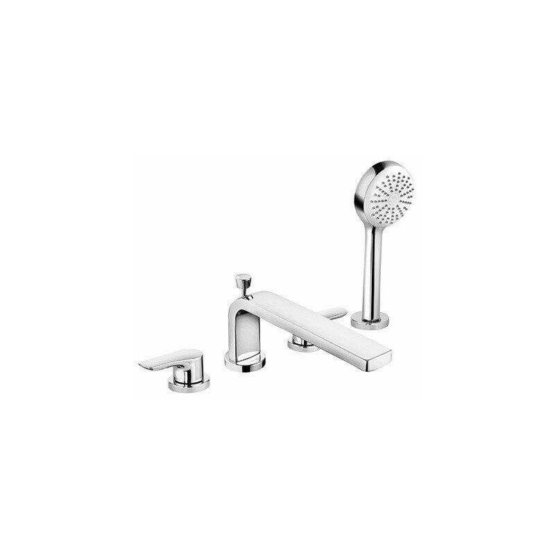 

Kludi - Pure & solid con mezclador de bañera-ducha montado en la cubierta 4 orificios s