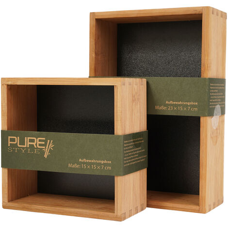 Pure Style Set Bambus Aufbewahrungsboxen