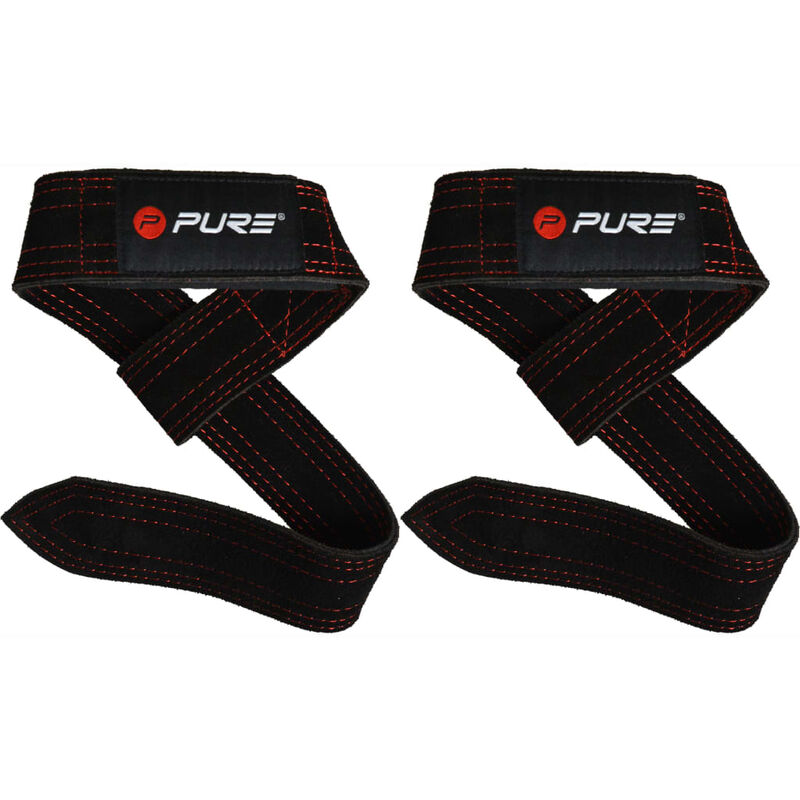 

Pure2Improve Bandas de levantamiento cuero de búfalo 60x4 cm - Negro