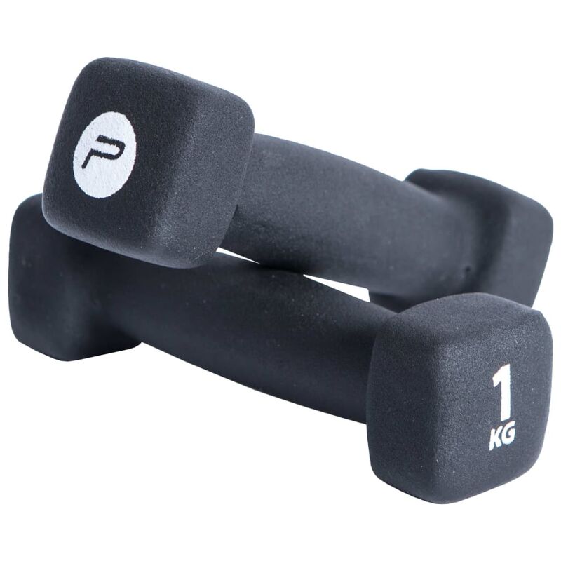 

Pure2Improve Juego de mancuernas de neopreno negro 2x1 kg