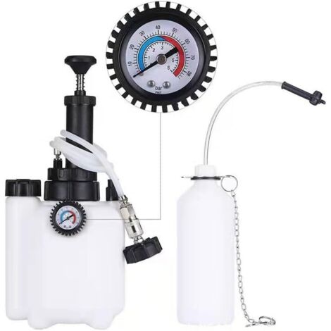 Purgador de frenos de coche de 3 l, cambiador de líquido de frenos con botella de 1 l y adaptador estándar E20, juego de purgador de frenos disponible para la mayoría de los modelos en Europa.