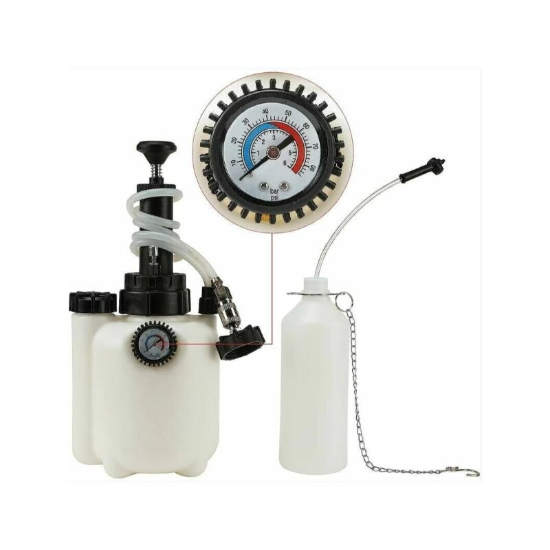 Purgador de frenos de coche de 3 l, purgador de líquido de frenos, con adaptador E20, presión de trabajo de 10 a 30 PSI, purgador de frenos