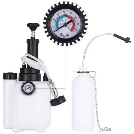 Purgador de frenos de coche de 3 litros, cambiador de líquido de frenos con botella de 1 litro y adaptador E20 estándar, kit de purga de frenos disponible para la mayoría de los modelos en Europa.