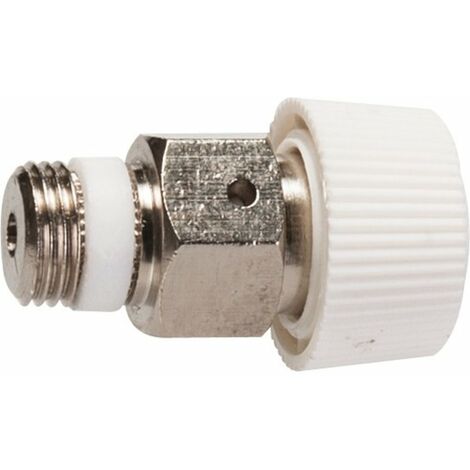 Purgeur radiateur à volant – Filetage mâle 1/8' – Laiton nickelé pour systèmes de chauffage – Compatible avec raccords standards – Rei Tregi