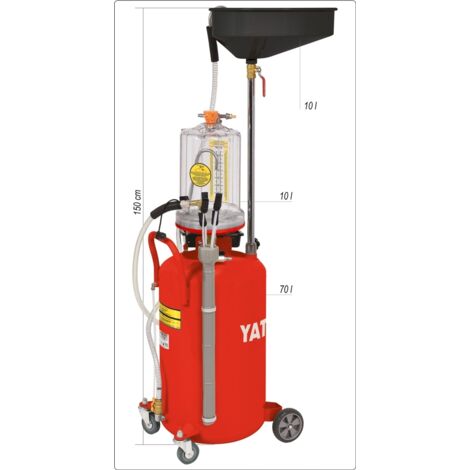 PURGEUSE ET ASPIRATION PNEUMATIQUE 70 L AVEC RÉSERVOIR DE CONTRÔLE - YT-07190