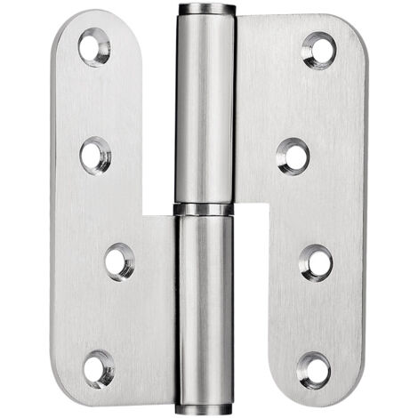 Purificación Bisagra de arco engrosada de acero inoxidable, puerta de acero pesado, bisagra redondeada para inodoro, bisagra extraíble tipo L, 100x90x2,8 mm, recta (1 pieza)
