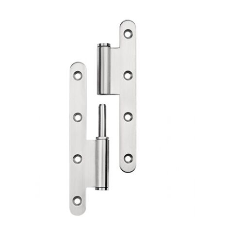 Purificación Bisagra de arco engrosada de acero inoxidable, puerta de acero pesado, bisagra redondeada para inodoro, bisagra extraíble tipo L, 140x60x2,5 mm, recta (1 pieza)
