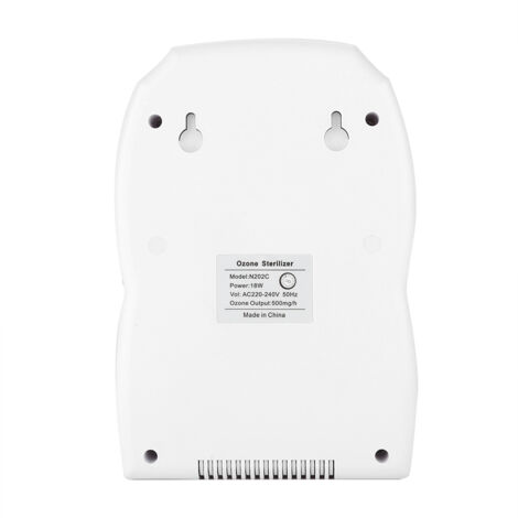Purificador de aire de ozono para uso doméstico, purificador de agua y aire, absorbe pesticidas, apto para frutas y verduras, 500 mg/h, temporizador de 5 a 30 minutos, ABS blanco.