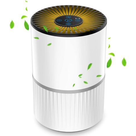Purificador de aire MINKUROW, filtro purificador de aire portátil con sistema de filtración de 4 niveles y esponja perfumada, 99,97% de polvo, humo, eliminación de polen