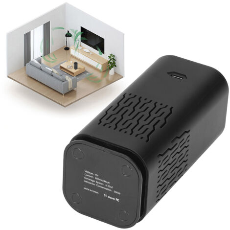 Purificador de aire para coche tipo torre negro, diseño de doble entrada, purificación de aire circular, USB 5V 260mA, ABS, con H13