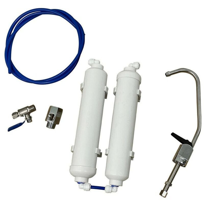Purificateur D'eau Sous évier Duo Filtre Sédiments 5µ Et élimine Mauvais Goût Et Mauvaises Odeurs Avec Robinet Et Kit Installation