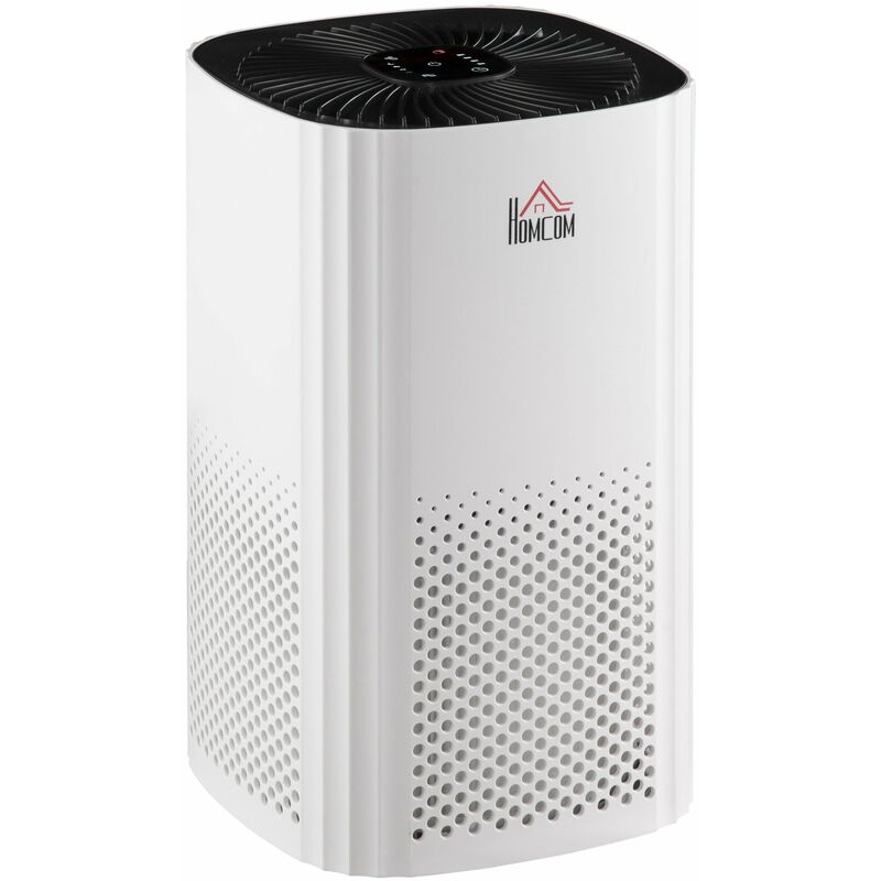 Homcom - Purificateur d'air 25 w 4 vitesses mode silencieux - filtre hepa, charbon actif - jusqu'à 24 m² - débit d'air pur 225 m³/h - timer - abs