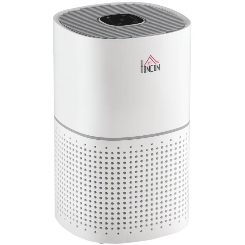 Purificateur d'air 50 W 4 vitesses mode silencieux - filtre HEPA, charbon actif - jusqu'à 24 m² - débit d'air pur 225 m³/h - timer - ABS blanc gris