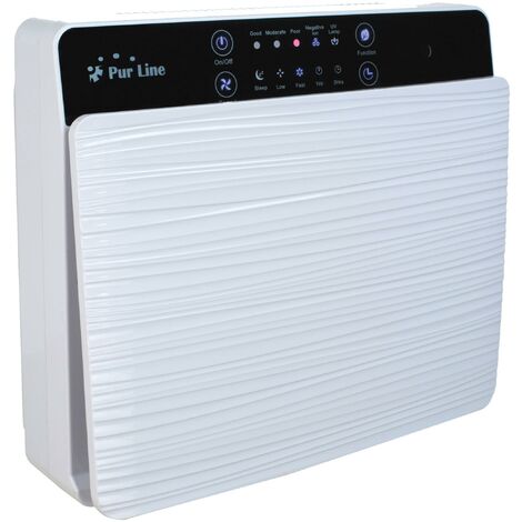 Purificateur d'air avec filtre HEPA, PM2, ioniseur, lampe UV, 3 vitesses et mode AUTO pour 35m2 - Blanc