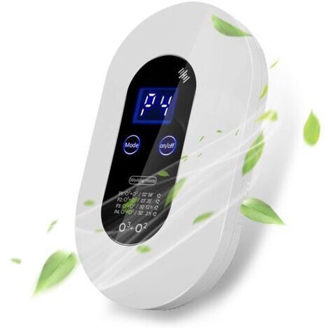 Purificateur d'air avec ozone, 5W, 130 mg/h, 4 modes de fonctionnement, LCD, Blanc
