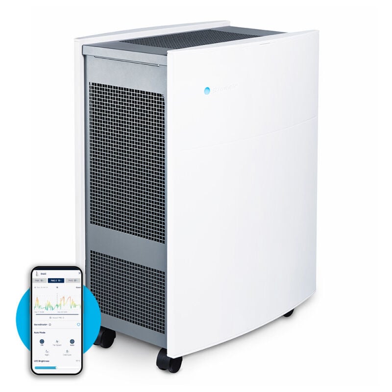 Purificateur connecté classic 680i Blueair Connecté et très silencieux, niveau sonore de 32 dB, adapté à une pièce de 173 M²