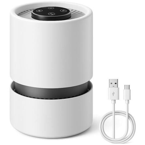 Purificateur d'Air Chambre, Filtration Efficace contre Allergies et Odeurs, Silencieux, 5W Économie d'Énergie, 3 Vitesses
