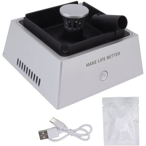 Purificateur d'air de bureau avec cendrier - Élimine fumée et odeurs - 2 vitesses - Compact pour chambre et bureau - Argenté