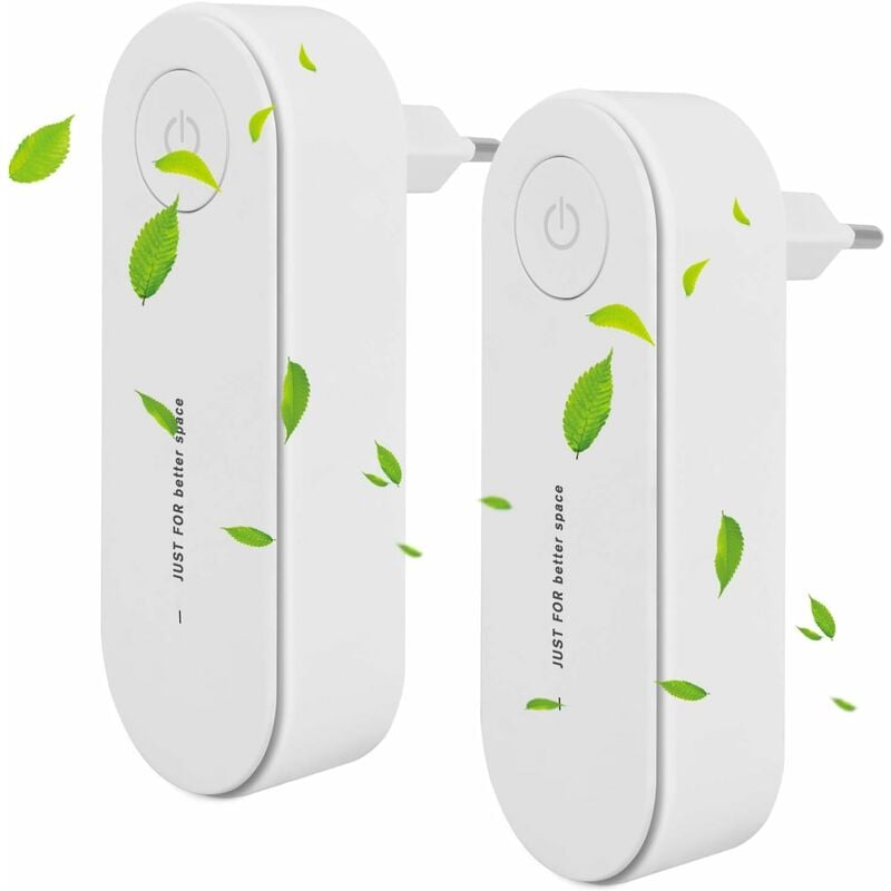 Purificateur d'air enfichable, 2 packs de mini purificateur d'air Laveur d'air à fonctionnement silencieux pour les allergènes d'animaux de