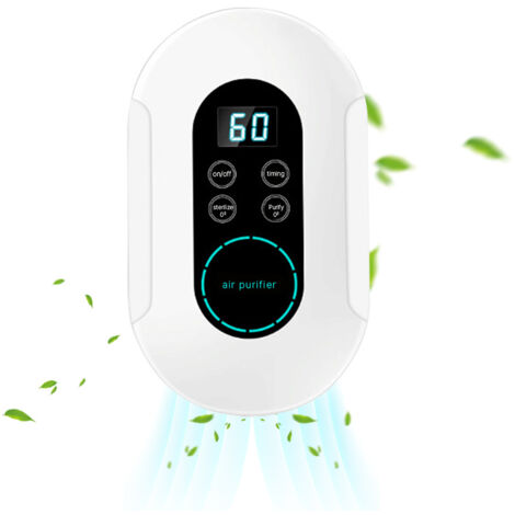 Purificateur d'Air et Sterilisateur à Ozone 2 en 1 avec Contrôle par APP et Timer, Compact et Portable, pour Chambre, Bureau, Hôtel, Support mural sans Perçage