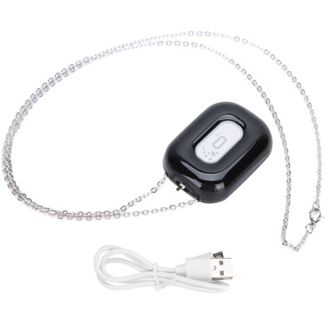 Purificateur d'Air Portable Mini à Porter Pendentif Ioniseur Négatif Noir