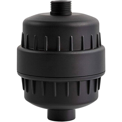Purificateur d'eau de bain à filtre externe pour douche à 20 étages, intégré, à cartouche unique, noir givré [avec joint étanche2, ceinture de matière première1].