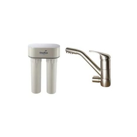 Purificateur d'eau Doulton duo nitrate 3079 et robinet mitigeur 3 voies classique brossé