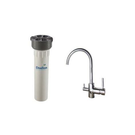 Purificateur d'eau Doulton HIP 3020 sous-évier avec robinet mitigeur 3 voies Inox brillant