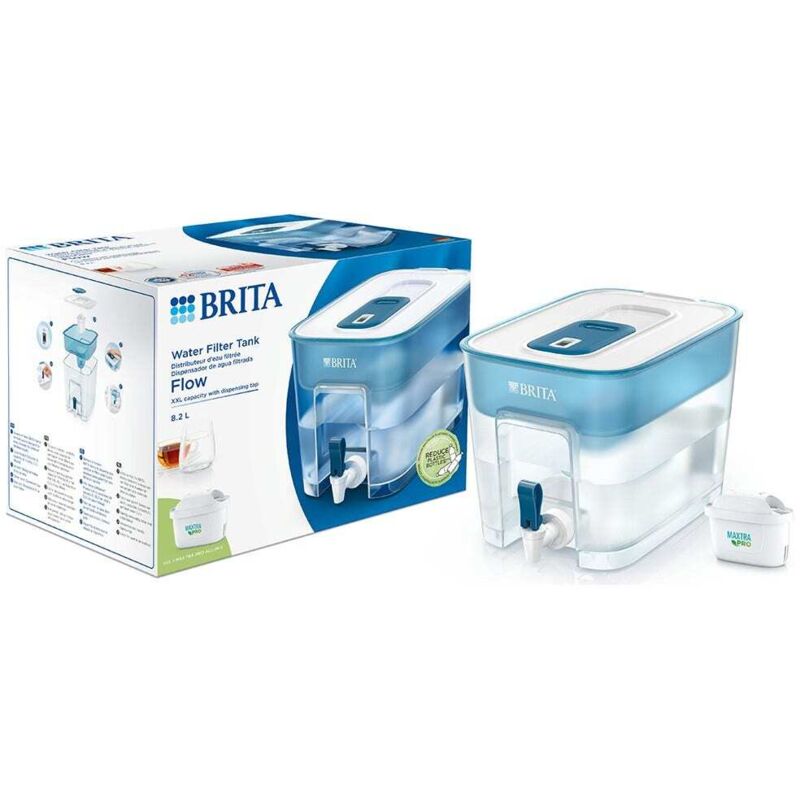 Brita - Distributeur d'eau filtrée Flow + 1 filtre maxtra+