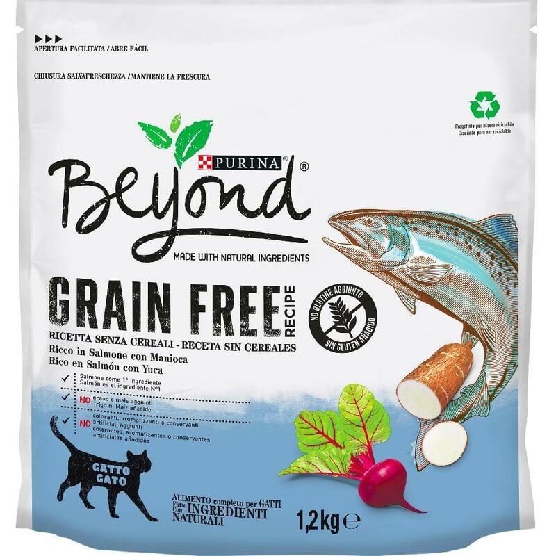 

PURINA Grain Free Gato Seco Sabor Salmón 1.2kg - Beyond