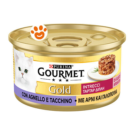 Purina Cat Gourmet Gold Intrecci di Gusto Agnello e Tacchino - Purina Cat Gourmet Gold Intrecci di Gusto Agnello e Tacchino - Lattina Da 85 Gr