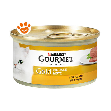 Purina Cat Gourmet Gold Mousse con Fegato  - Purina Cat Gourmet Gold Mousse con Fegato - Lattina Da 85 Gr