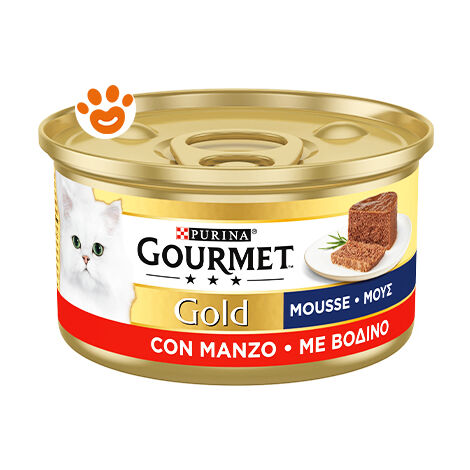 Purina Cat Gourmet Gold Mousse con Manzo  - Purina Cat Gourmet Gold Mousse con Manzo - Lattina Da 85 Gr