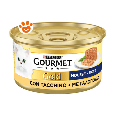 Purina Cat Gourmet Gold Mousse con Tacchino  - Purina Cat Gourmet Gold Mousse con Tacchino - Lattina Da 85 Gr
