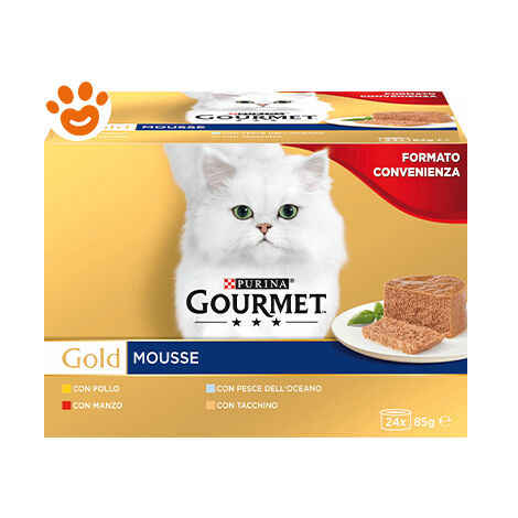 Purina Cat Gourmet Gold Mousse Multipack - Purina Cat Gourmet Gold Mousse Multipack - Confezione Da 24x85 Gr