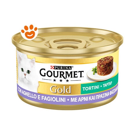 Purina Cat Gourmet Gold Tortini con Agnello e Fagiolini  - Purina Cat Gourmet Gold Tortini con Agnello e Fagiolini - Lattina Da 85 Gr