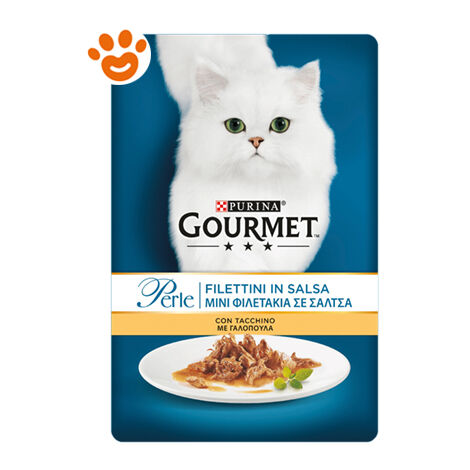 Purina Cat Gourmet Perle Filettini in Salsa con Tacchino - Purina Cat Gourmet Perle Filettini in Salsa con Tacchino - Bustina Da 85 Gr