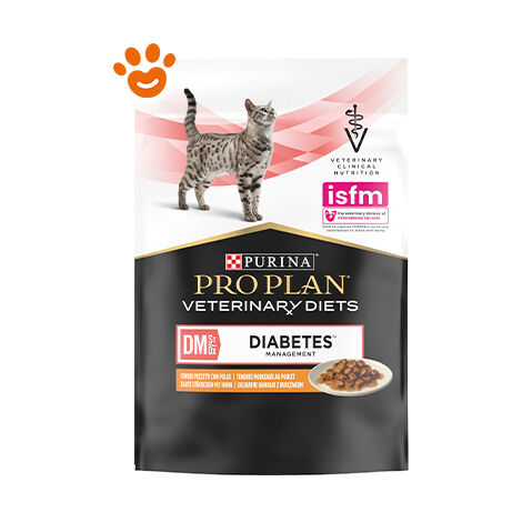 Purina Cat Pro Plan Veterinary Diets DM Diabetes Management Pollo  - Purina Cat Pro Plan Veterinary Diets DM Diabetes Management Pollo - Bustina Da 85 Gr