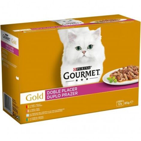 Purina Gourmet Gold Doble Placer Pack Surtido - Comida Humeda para Gato - 12x85 g