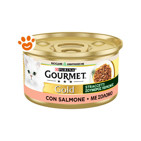 Purina Gourmet Gold Straccetti Salmone  - Purina Gourmet Gold Straccetti Salmone - Lattina Da 85 Gr