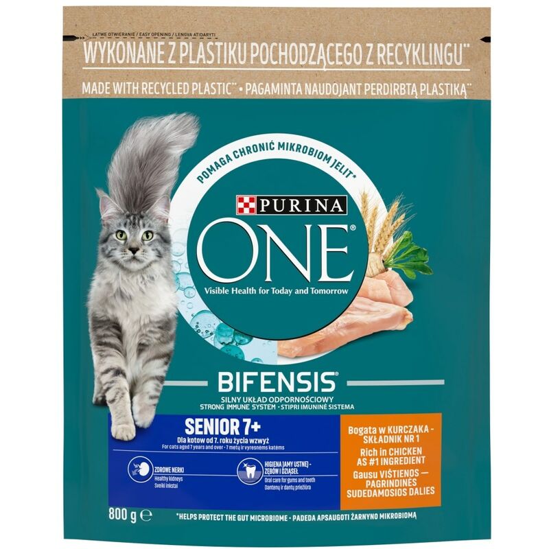 Purina - One Bifensis Senior 7+ - nourriture sèche pour chat - 800 g