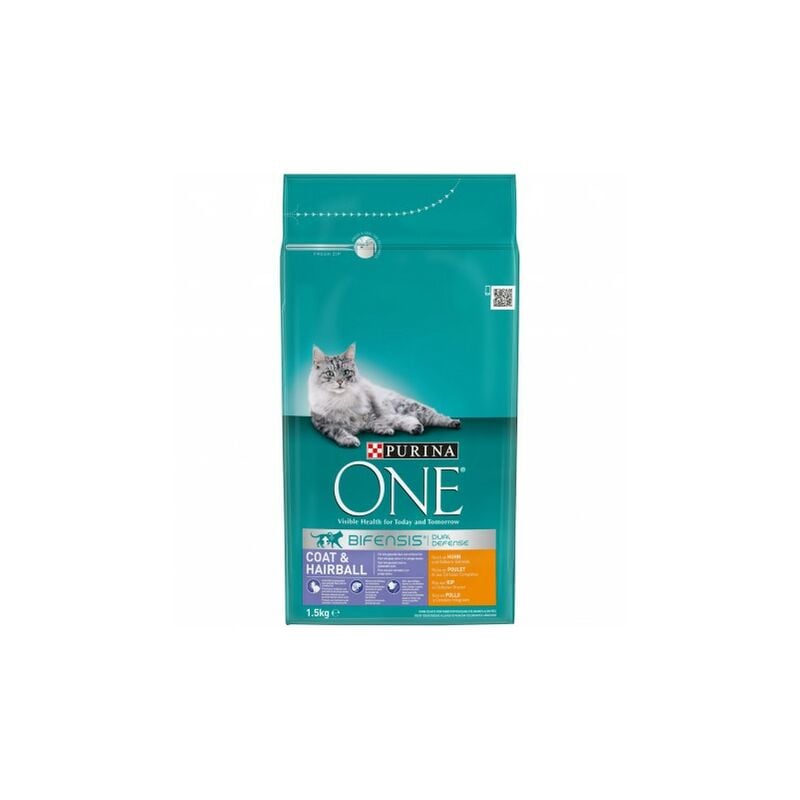 

Gato Pelaje & Bolas de Pelo rico en Pollo y Cereales Integrales Saco de 1,5 Kg - Purina One