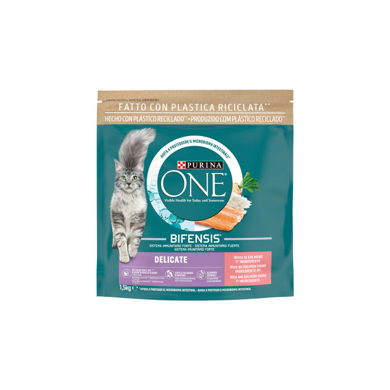 

Gatos Digestión Sensible rico en Salmón y Arroz Saco de 1,5 Kg - Purina One