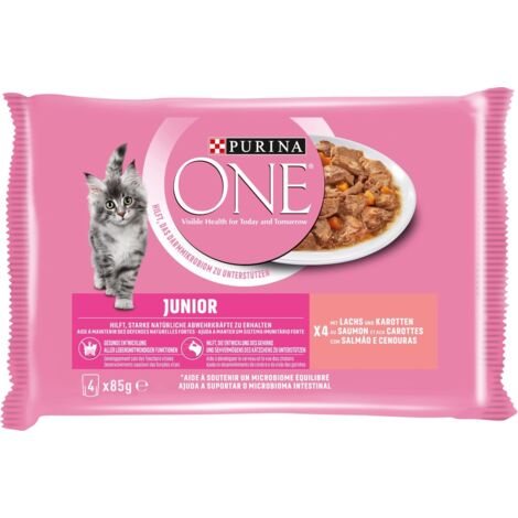 Purina one Junior Lachs Katzennassfutter 4 x 85 g Nassfutter