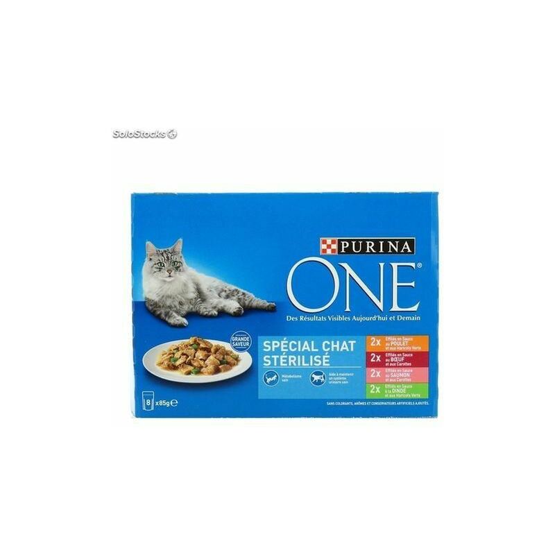 Purina One Special Chat Sterilise Effiles En Sauce Boeuf Poulet Saumon Dinde 8x85g