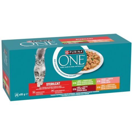 PURINA ONE STERILCAT manzo pollo orecchio salmone 40x85g