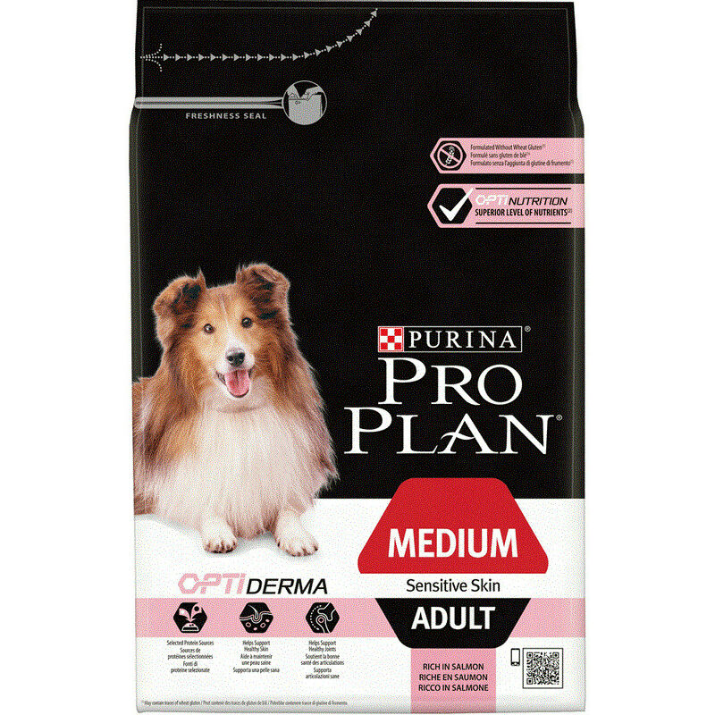 Pro Plan Optiderma per Cani Medium Adult Al Salmone da 14 Kg - Purina