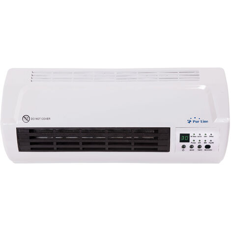 Purline – Chauffage mural céramique 2000W – Minuterie programmable jusqu'à 7,5h – Télécommande incluse – Protection surchauffe – Pour 20 m²