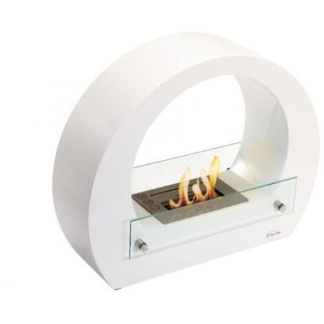 Purline – Cheminée bioéthanol en acier inoxydable laqué – Flamme réglable – Dimensions 64x23x52 cm – Puissance 2 kW – Pour espaces intérieurs